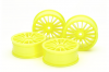 MEDIUM-NARROW 18-SPOKE WHEELS (24mm WIDTH, OFFSET 0) (FLUORESCENT YELLOW) 4PCS.