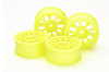 MEDIUM-NARROW MESH WHEELS (24mm WIDTH, OFFSET +2) (FLUORESCENT YELLOW) 4PCS.