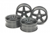 MEDIUM-NARROW TWIN 5-SPOKE WHEELS (24mm WIDTH, OFFSET +2) (BLACK) 4PCS.