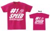 O.S.SPEED #1Cotton T-Shirt Hot Pink (L)