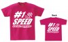 (Discontinued) O.S.SPEED #1Cotton T-Shirt Hot Pink (XL)